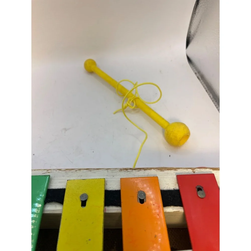 Fisher Price Pull A Tune Toy Xylophone Keys with Mallet Vintage 1964 FP 870 USA